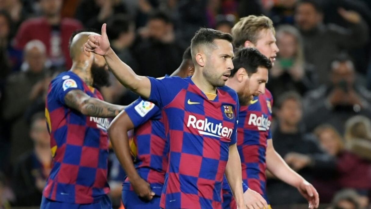Les joueurs du FC Barcelone lors d'un match contre la Real Sociedad, le 7 mars 2020, au Camp Nou