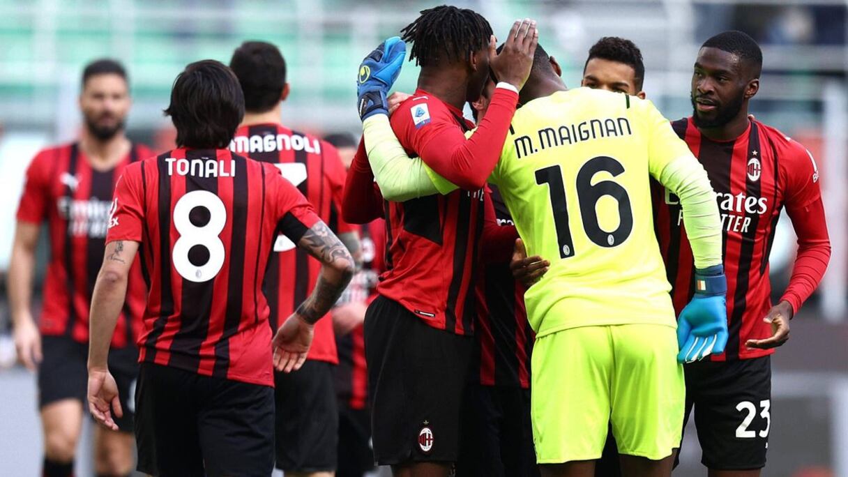 La joie des joueurs de l'AC Milan, dimanche 13 février 2022.