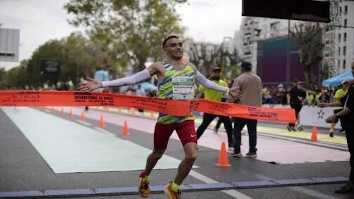 Yassine El Allami, vainqueur du 6e Marathon international de Rabat.