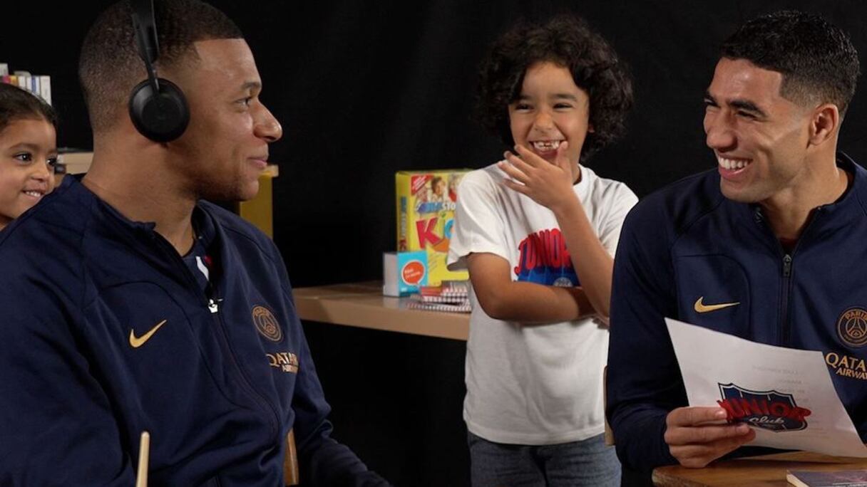 Achraf Hakimi et Kylian Mbappé.