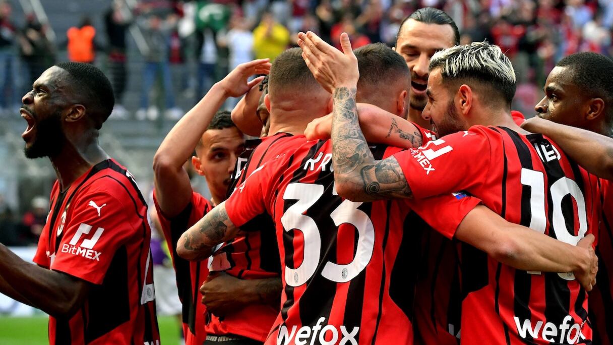 La joie des joueurs de l'AC Milan.