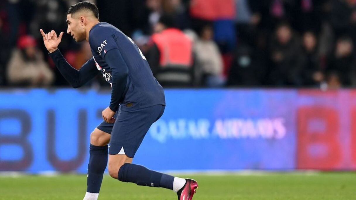 Achraf Hakimi sous le maillot du Paris Saint-Germain.