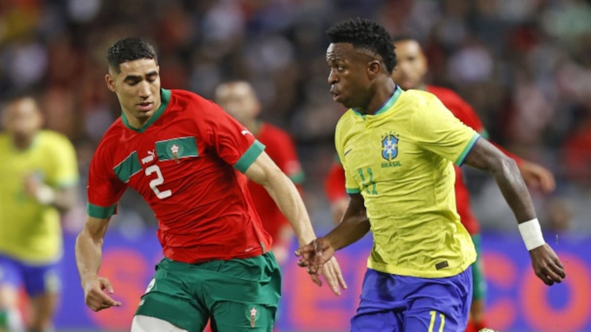 Achraf Hakimi lors de la rencontre Maroc-Brésil ce Samedi 25 mars 2023 à Tanger
