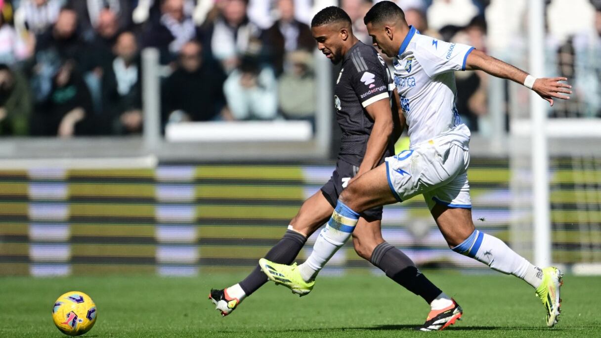 Walid Cheddira (Frosinone), buteur malheureux contre la Juve, le 25 février 2024.