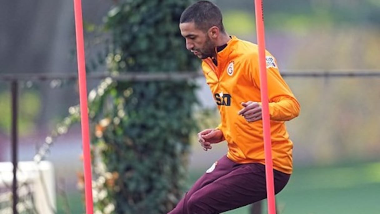 Hakim Ziyech à l'entrainement de Galatasaray, le 27 février 2024.