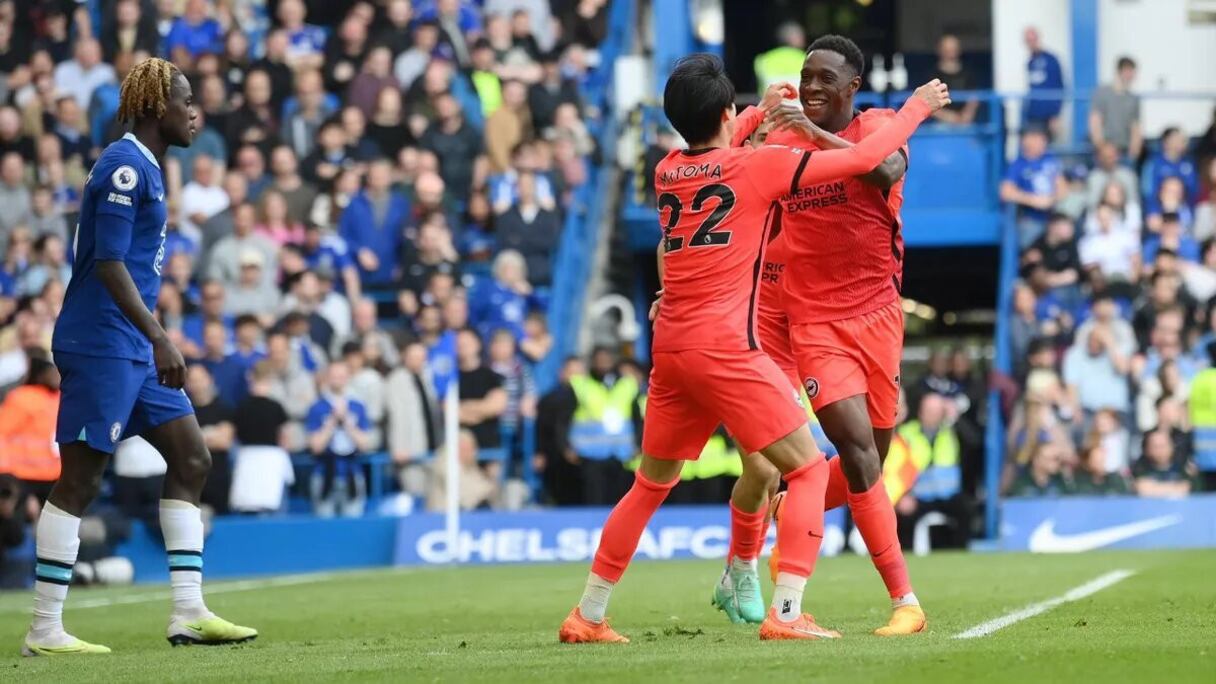 La joie de Danny Welbeck, buteur avec Brighton face à Chelsea, en Premier League, le 15 avril 2023.