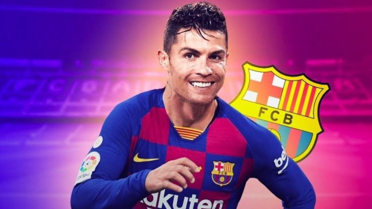 Cristiano Ronaldo sous le maillot du Barça (photomontage).