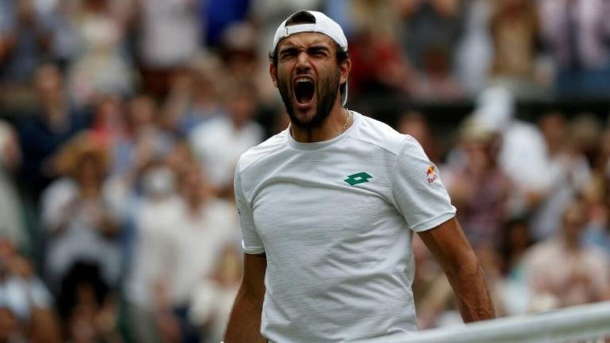 Matteo Berrettini, premier Italien qualifié pour la finale de Wimbledon.