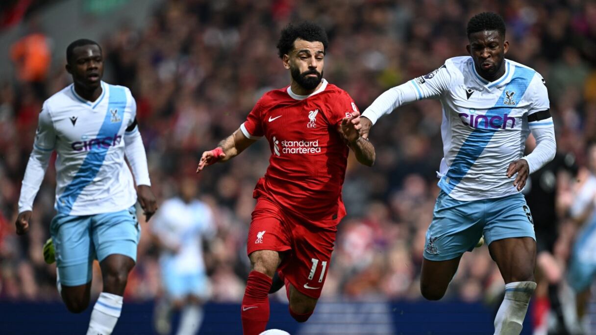 Mo Salah lors du match Liverpool-Crystal Palace, dimanche 14 avril 2024
