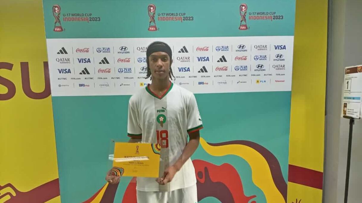 Mohamed Hamony, élu homme du mach de la rencontre Maroc-Panama comptant pour la première journée du groupe A de la Coupe du Monde des moins de 17 ans