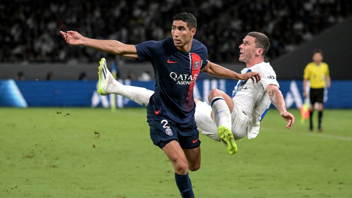 Achraf Hakimi contre l'Inter Milan, le 1 août 2023.