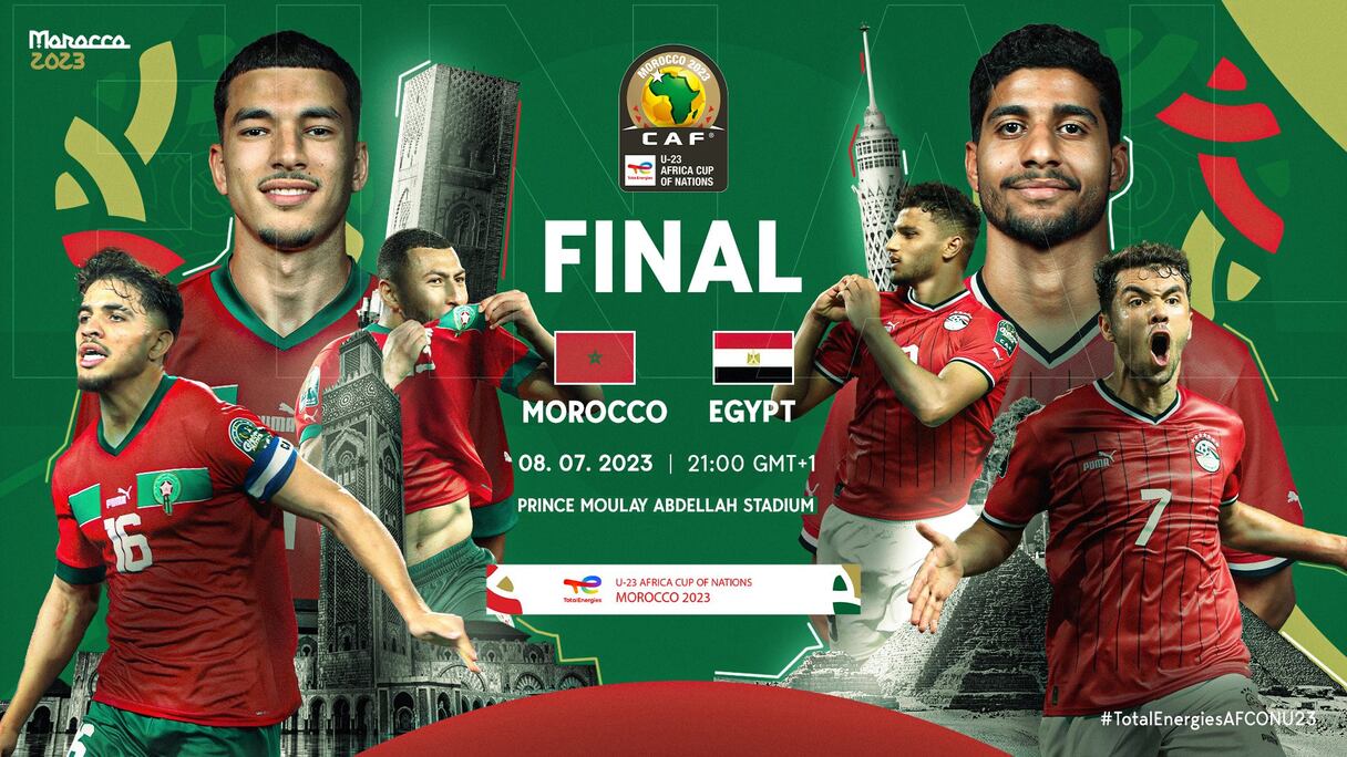 L'affiche officielle de la finale de la CAN U23 entre le Maroc et l'Égypte
