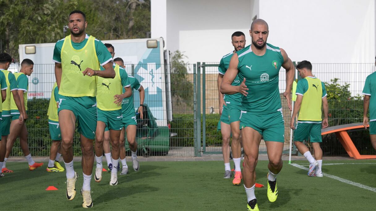 Lions de l'Atlas à l'entrainement au Complexe Mohammed VI ce mercredi 5 juin 2024.