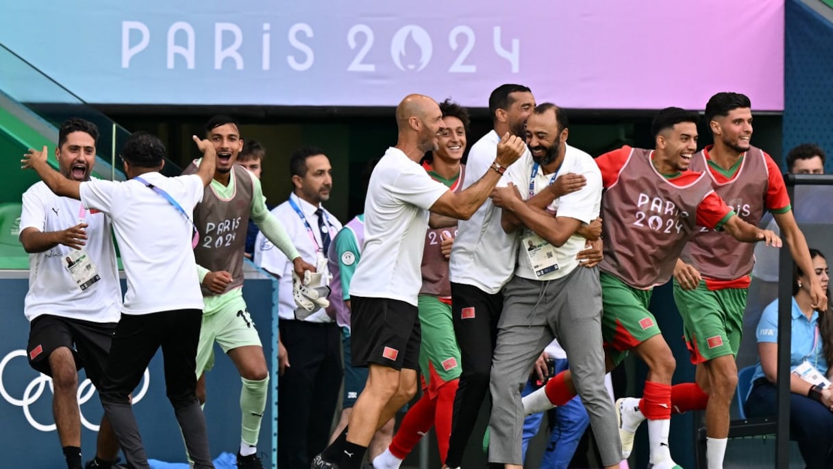 Tarik Sektioui célèbre la victoire des Lionceaux face à l'Argentine.