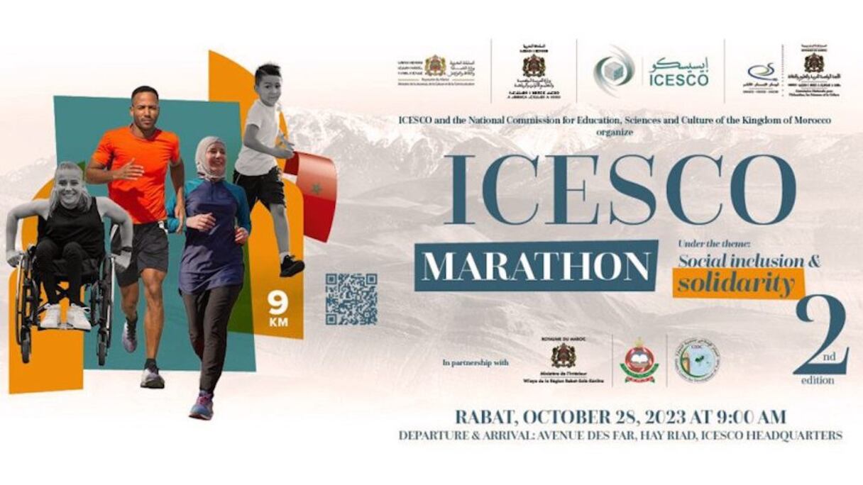 L’affiche du 2e marathon de l’Icesco pour l’intégration sociale, à Rabat.