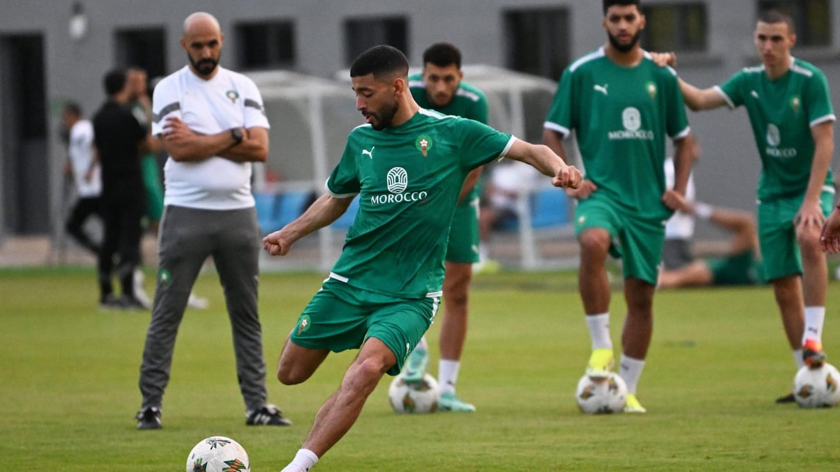 Les Lions de l’Atlas en préparation pour la CAN 2023, dimanche 14 janvier 2024 à San Pedro.