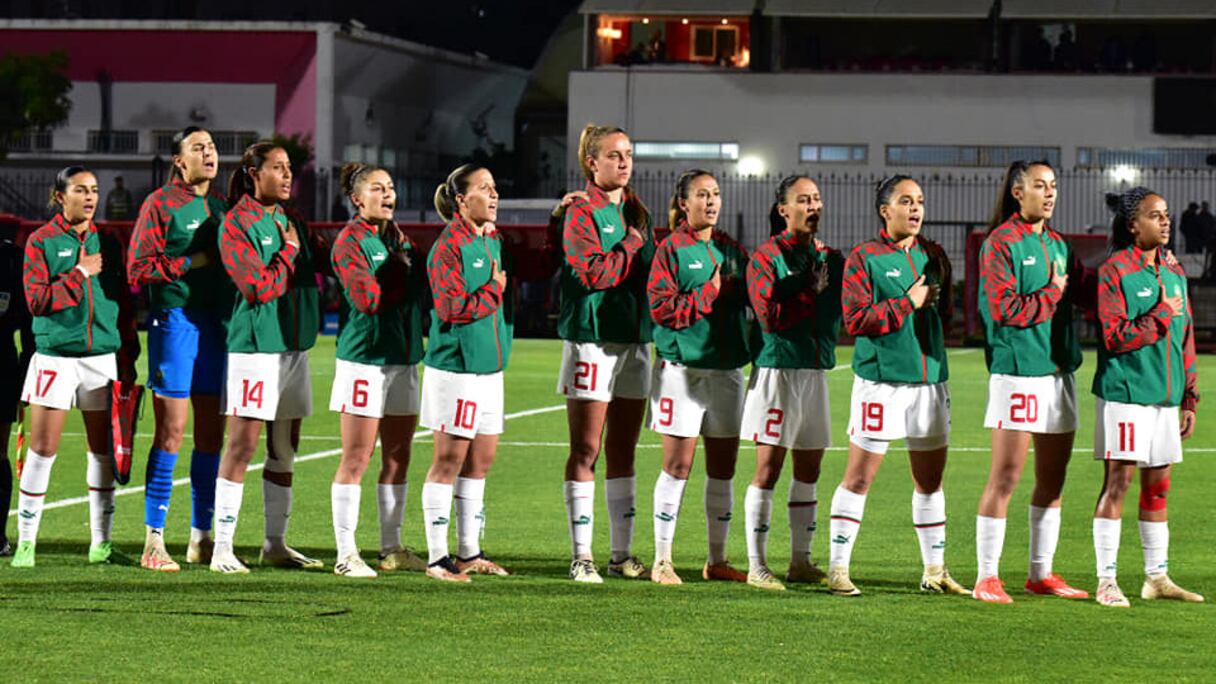 Le onze de départ des Lionnes de l'Atlas face à la Zambie, le 9 avril 2024.