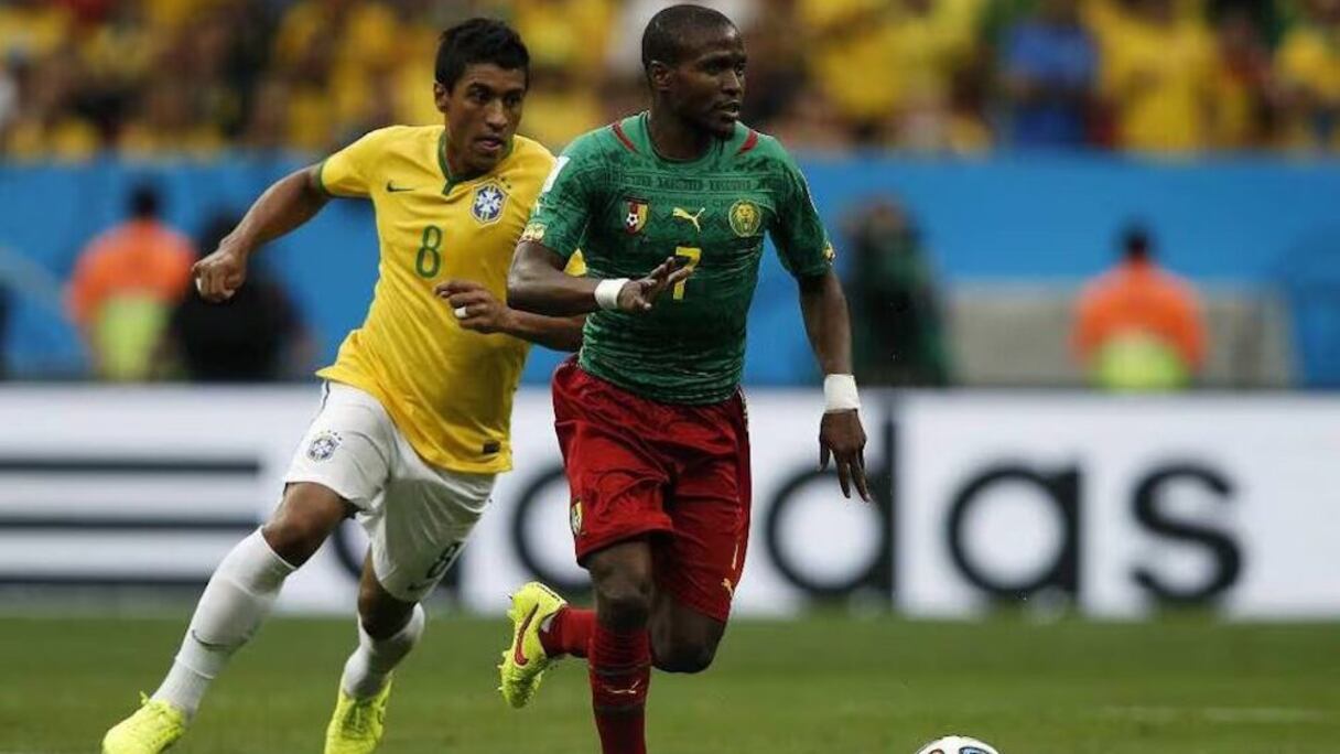 Feu Landry Nguemo avec les Lions indomptables.