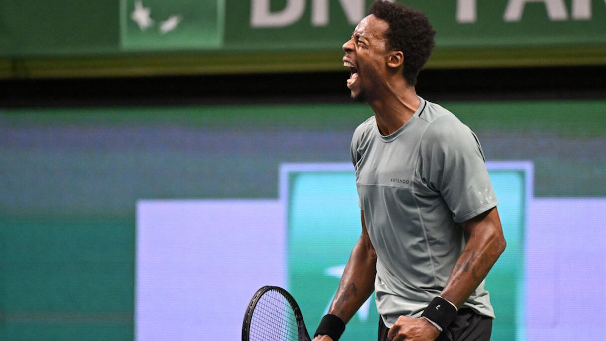 Gaël Monfils lors de sa victoire au tournoi ATP 250 de Stockholm, le 22 octobre 2023.