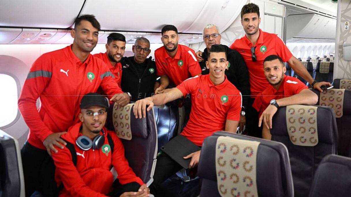 Des joueurs de l'équipe nationale en partance pour le Qatar, dimanche 13 novembre 2022.