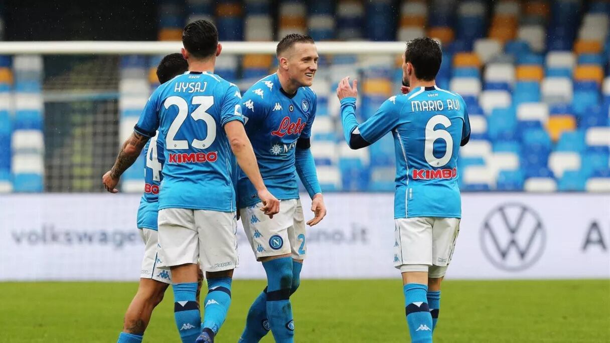 La joie des joueurs de Naples.