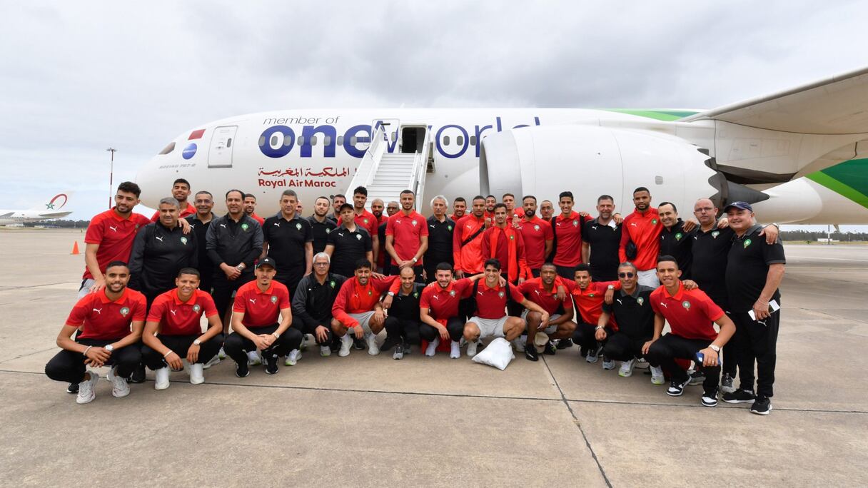 Lions de l'Atlas s'apprêtant à s'envoler pour les Etats-Unis, dimanche 29 mai 2022.