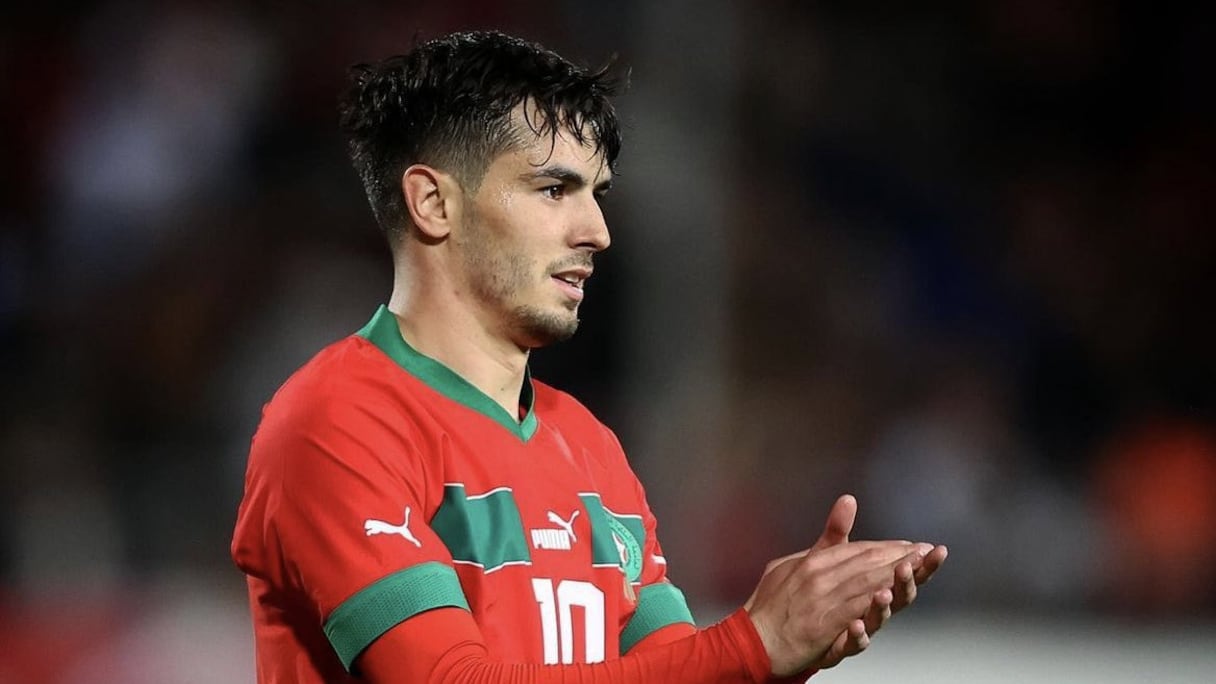 Brahim Diaz, sous le maillot de l'équipe nationale du Maroc.