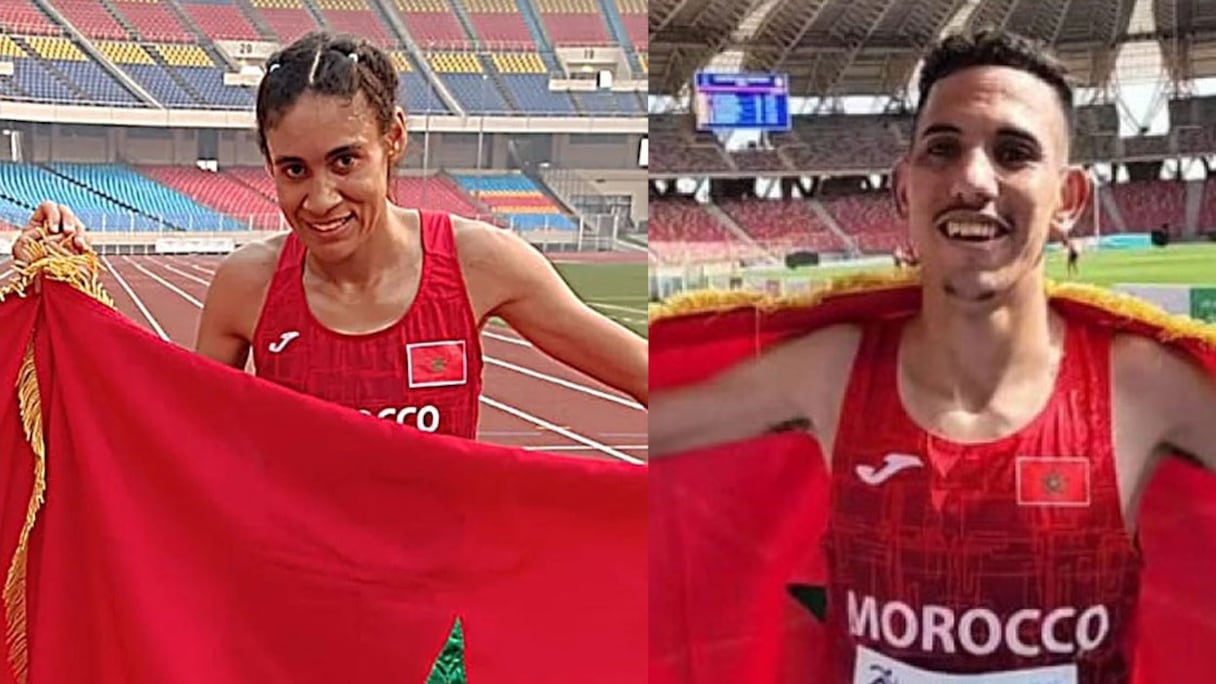 Rahma Tahiri et Mohcine Outalha, vainqueurs de la 34 ème édition du semi marathon de Marrakech 2024