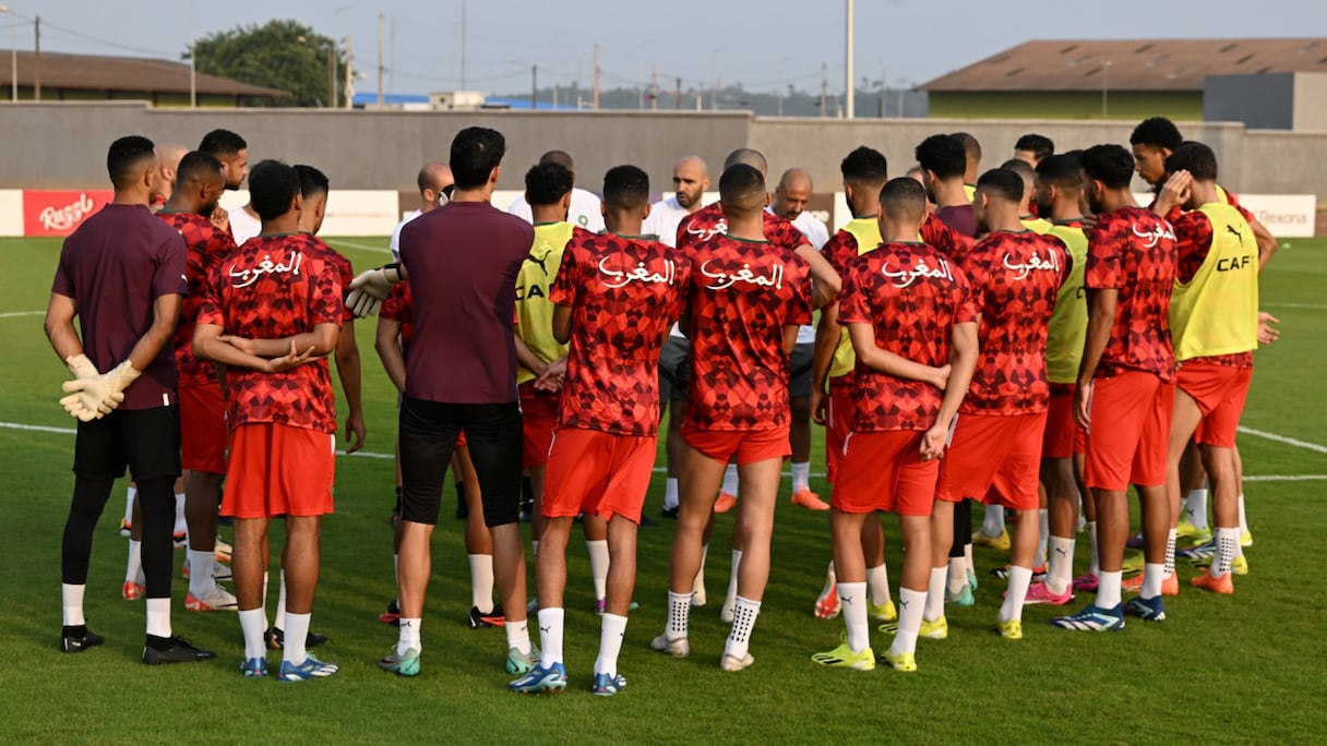 Séance d’entrainement des Lions de l’Atlas à San Pedro, le 16 janvier 2024.