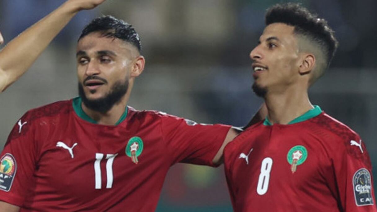 Sofiane Boufal et Azzedine Ounahi sous les couleurs des Lions de l'Atlas.