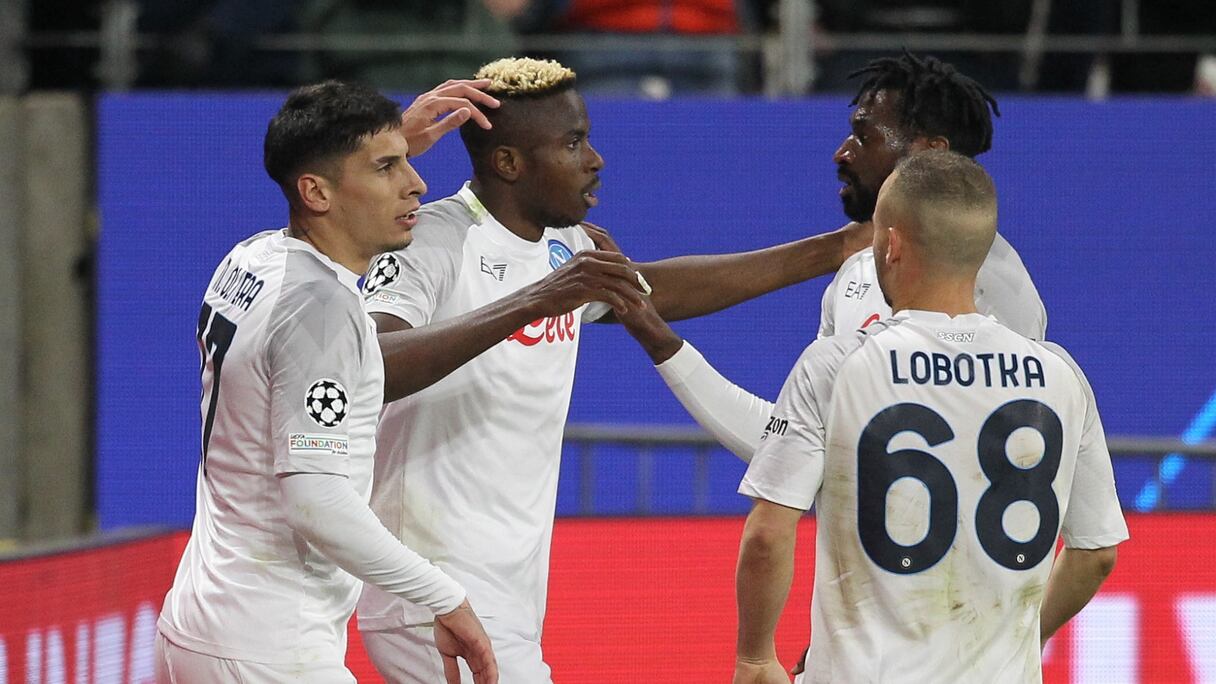 Victor Osimhen et les joueurs du Napoli.