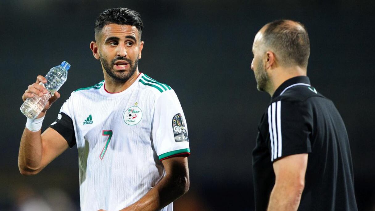Djamel Belmadi et Riyad Mahrez.