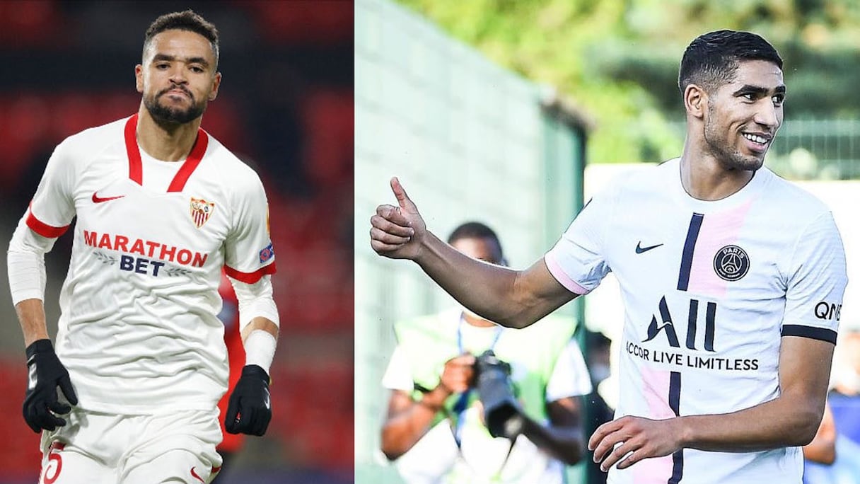 Achraf Hakimi (PSG) et Youssef En-Nesyri (FC Séville).