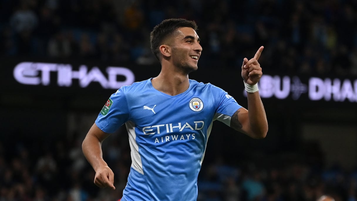 Ferran Torres sous les couleurs de Manchester City.