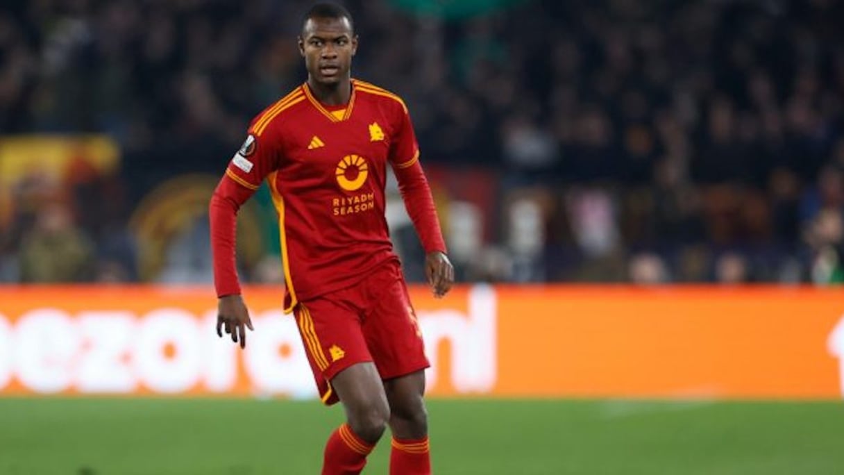 Evan Ndicka, défenseur de l'AS Rome.