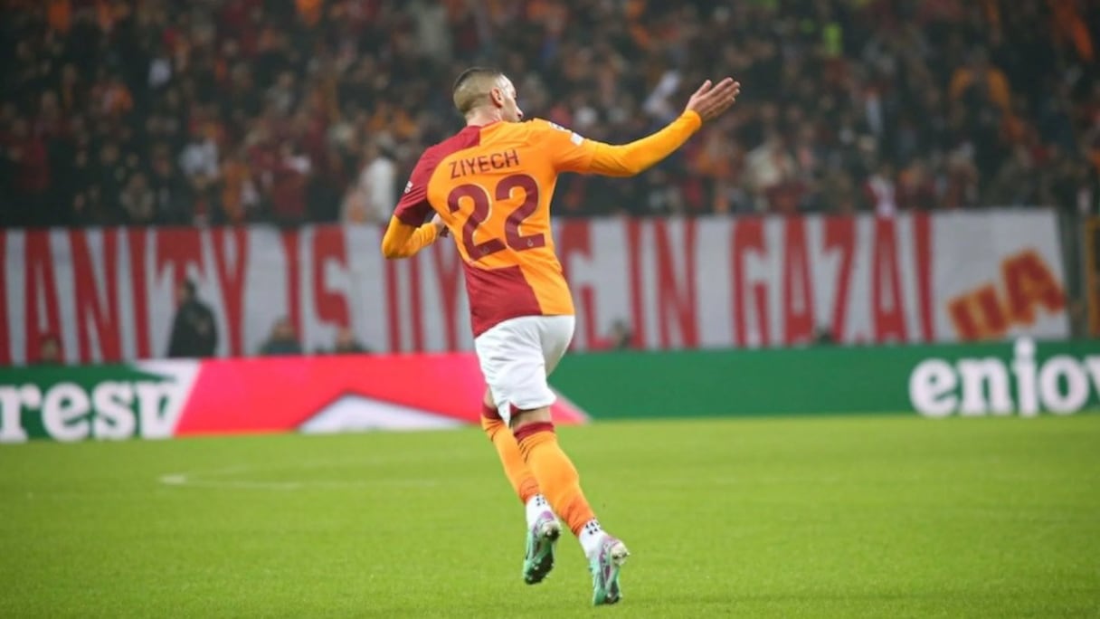 Hakim Ziyech lors du match Galatasaray à Manchester United (3-3), le 29 novembre 2023.