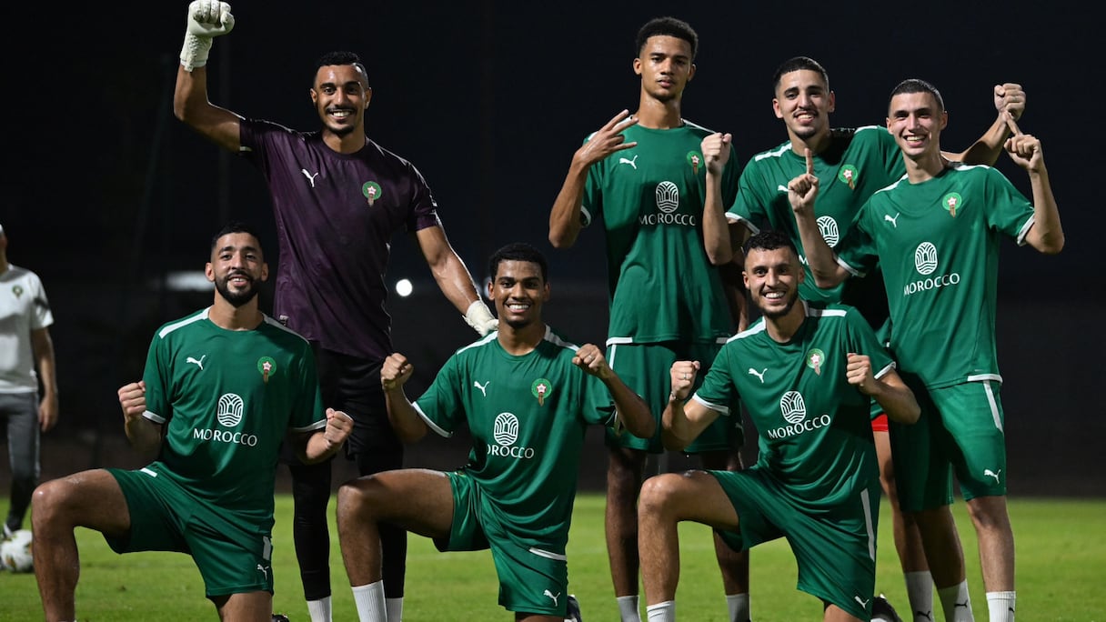 Les Lions de l’Atlas à l'entrainement à San Pedro, le 25 janvier 2024.