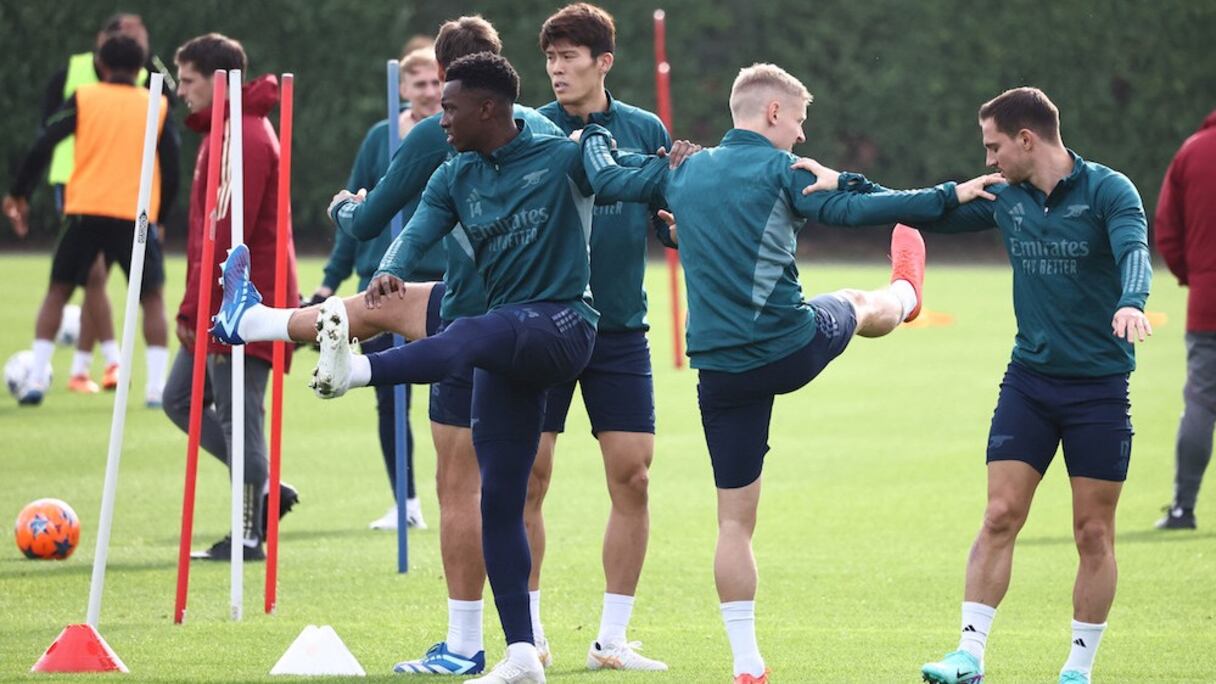 Les joueurs d'Arsenal lors d'une séance d'entrainement.