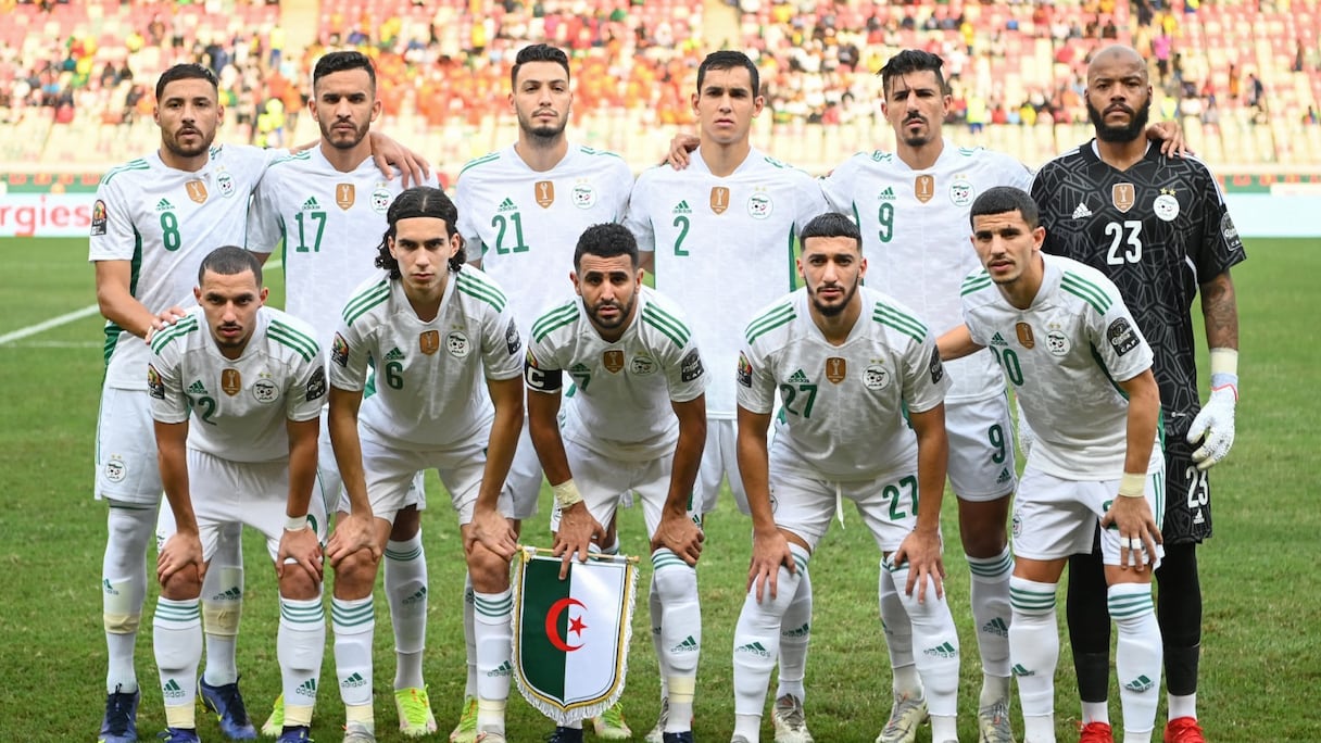 L'équipe nationale algérienne à la CAN 2021 en Côte d'Ivoire.