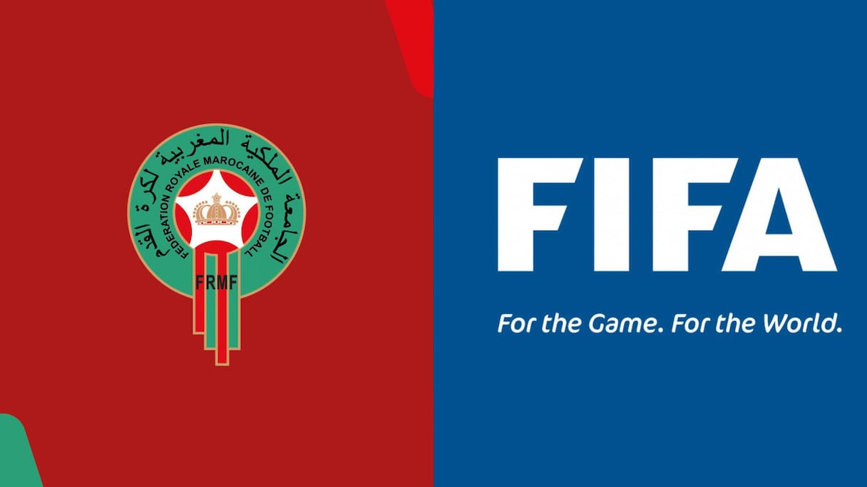 Les logos de la FIFA et de la FRMF.
