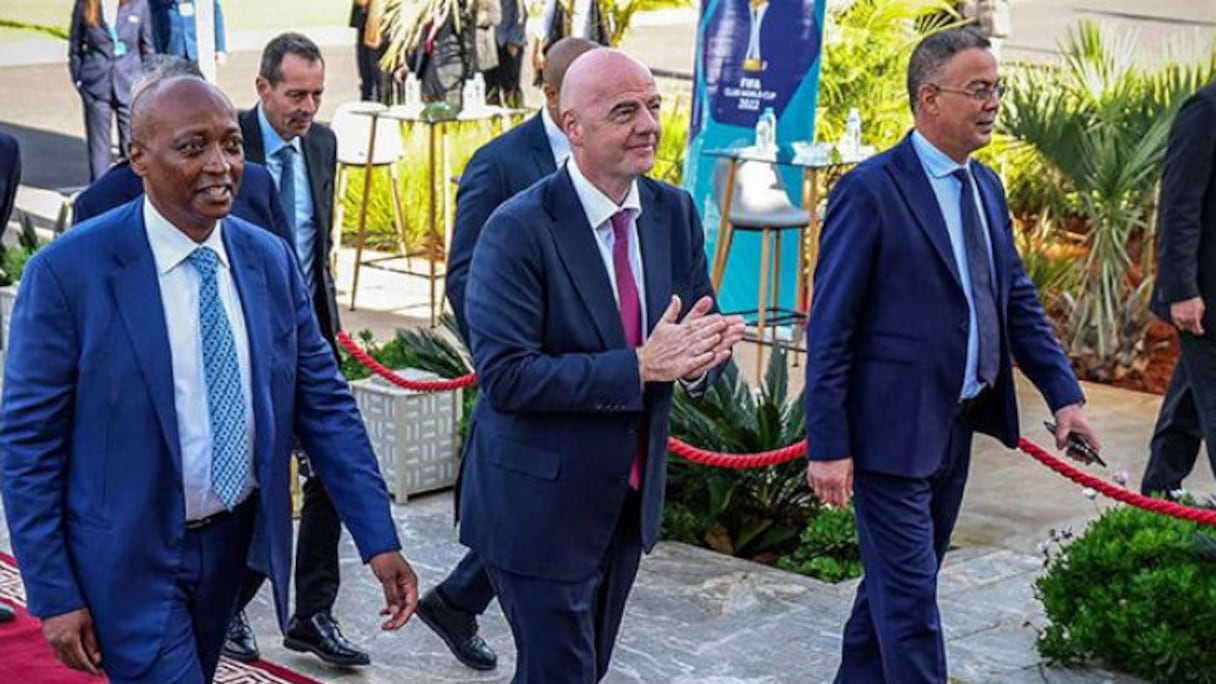 Fouzi Lekjaa, Patrice Motsepe et Gianni Infantino