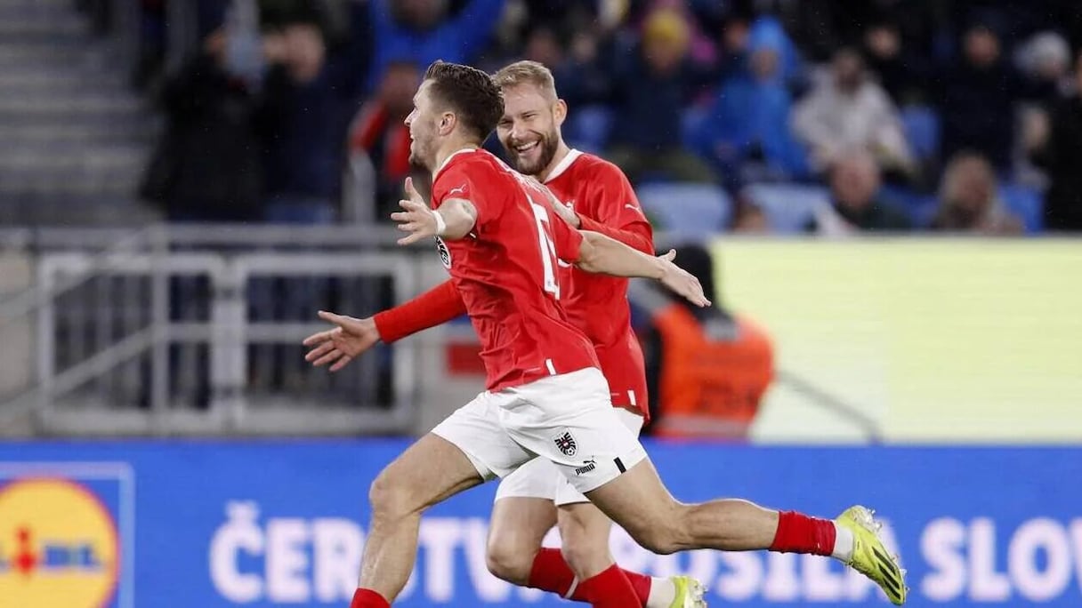 L’Autrichien Christoph Baumgartner a marqué après seulement six secondes de jeu face à la Slovaquie, le 23 mars 2024.