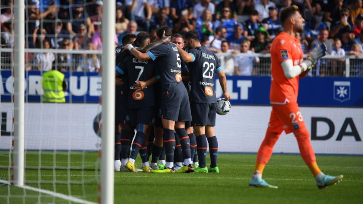 Les joueurs de l'Olympique de Marseille exultent après leur victoire (2-0), samedi 3 septembre 2022.