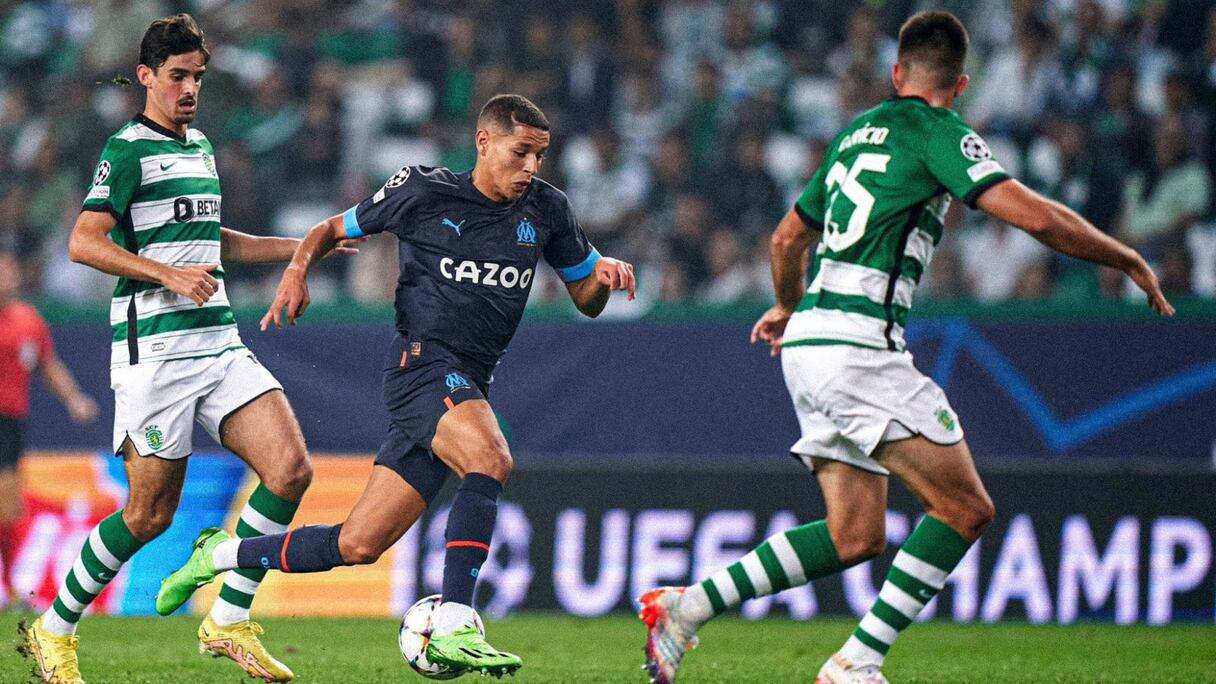 Amine Harit face au Sporting Lisbonne.