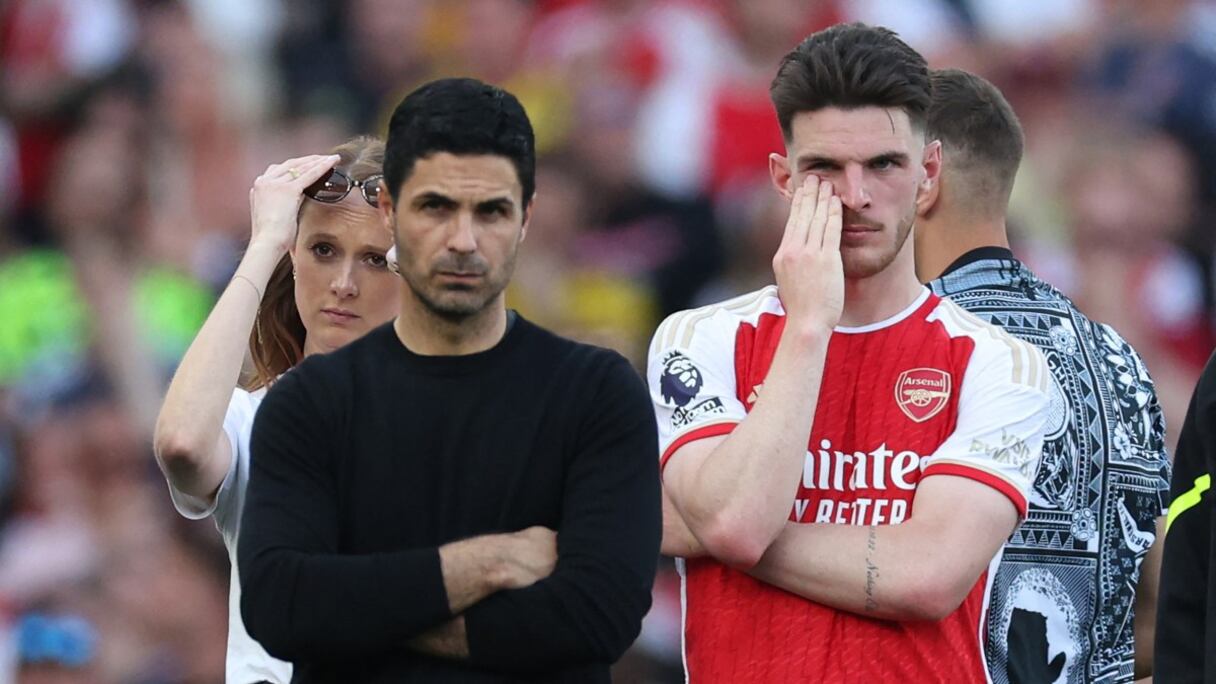 Declan Rice et Mikel Arteta.