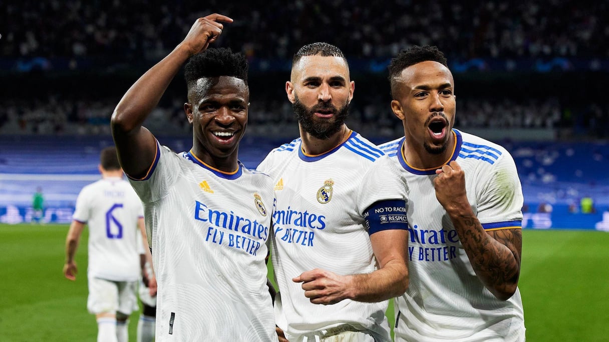 Vinicius Jr, Karim Benzema et Eder Militao.