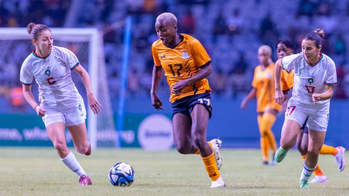 Une séquence du match Zambie-Maroc, disputé le vendredi 5 avril 2024.