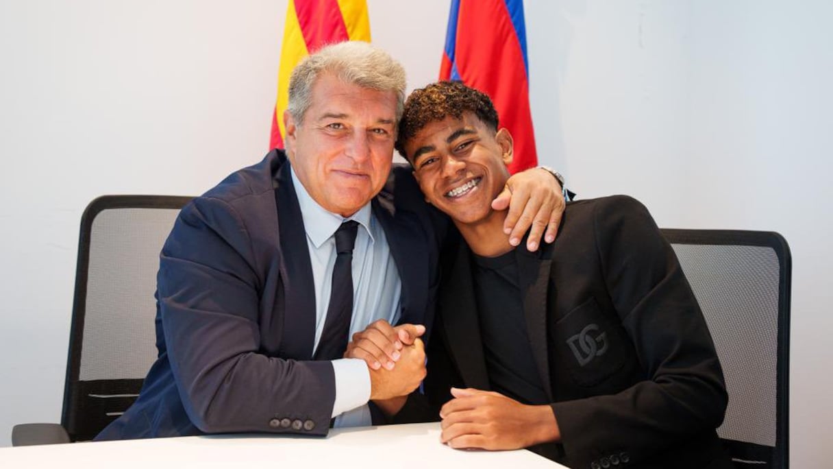 Lamine Yamal et Joan Laporta.