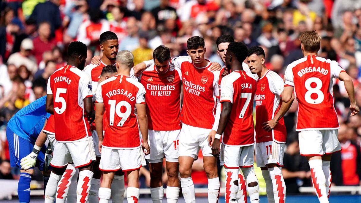 Joueurs d'Arsenal lors du choc face à Man United