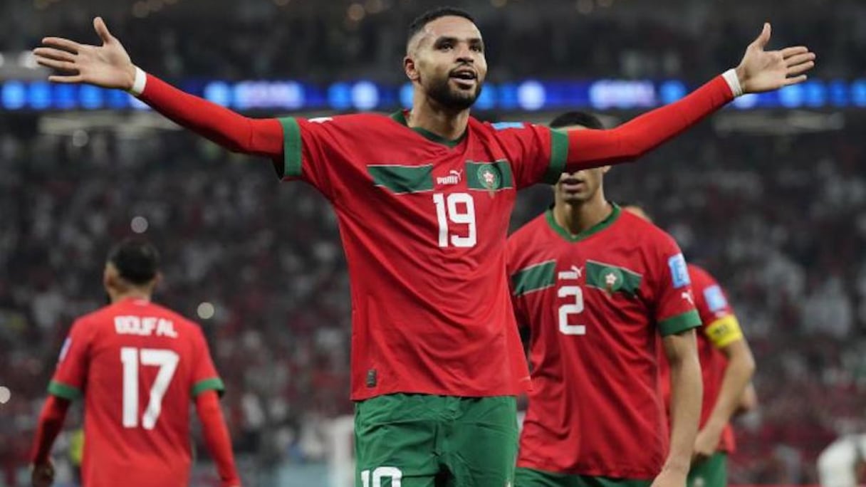 Youssef En-Nesyri avec les Lions de l'Atlas.
